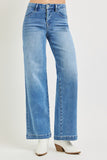 Tummy Control Mid Rise Wide Leg Jeans