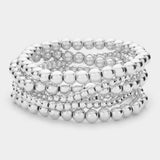 6PCS - Metal Ball Stretch Bracelets