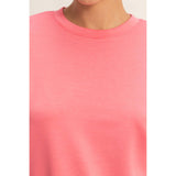 Crew Neck Short Dolman Sleeve Top
