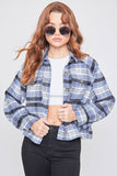 Women's Cropped Boxy Fit Shacket-J1092PSH