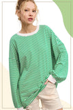 Oversized Striped Long Sleeve Pullover Top