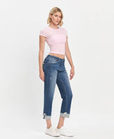 LOVERVET MID RISE CUFFED BOYFRIEND JEANS
