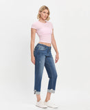 LOVERVET MID RISE CUFFED BOYFRIEND JEANS