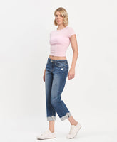 LOVERVET MID RISE CUFFED BOYFRIEND JEANS