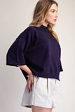 Mock Neck 3/4 sleeves Sweater