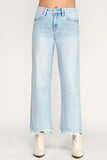 HIGH RISE WIDE LEG W/ DESTROYED HEM JEANS