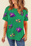 LDC Mardi Gras Sequin Patched Graphic Tee
