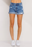 High Rise Distressed Shorts