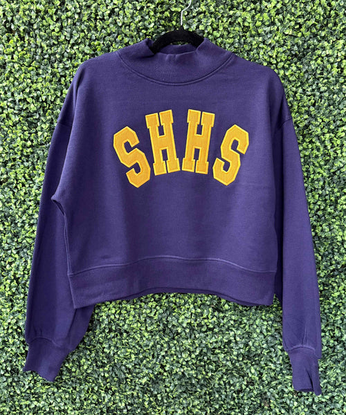 Chicka-d Mock Neck Crop Sweatshirt