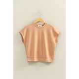 Crew Neck Short Dolman Sleeve Top