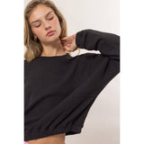 Cropped Pullover Sweatshirt