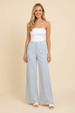 High-Rise Wide-Leg Railroad Stripe Pants