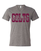 SJ Welsh Colts Teacher Name Puff Tee - Bella Canvas Short Sleeve V-Neck