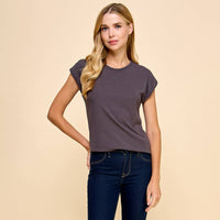 Basic Solid Ribbed Top