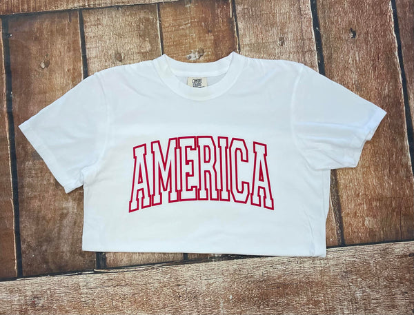 America Puff Fourth of July Comfort Colors Tee