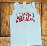 America Puff Fourth of July Comfort Colors Tanks