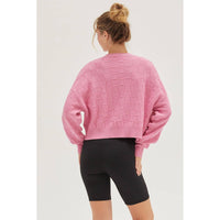 Long Sleeve Square Texture Sweater