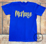 McNeese Cowboys Gold Puff Comfort Colors Tee