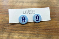 Barbe Logo Stud Clay Earrings