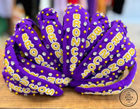 Custom Made Beaded Broncos Headbands
