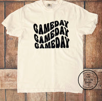 Game Day Wave Puff Comfort Colors Shirts