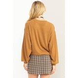 Round Neck Balloon Sleeve Sweatshirt