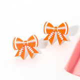Game Day Football Bow Stud Earrings