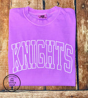 Knights Outline Puff Comfort Colors Tee