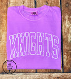 Knights Outline Puff Comfort Colors Tee