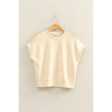 Crew Neck Short Dolman Sleeve Top