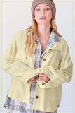 Loose Fit Button Down Long Sleeve Fleece Shacket