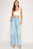 HIGH RISE TROUSER DETAIL COMFORT WIDE LEG