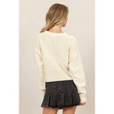 CROPPED OVERSIZED KNIT SWEATER