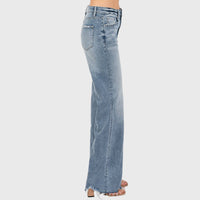HIGH RISE STRETCH VINTAGE FLARE W/ FRAYED HEM