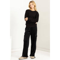 Round Neck Balloon Sleeve Sweatshirt