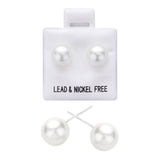 36Pairs - Round Pearl Stud Earrings