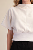Mock Neck Suede Look Brush Top