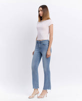 HIGH RISE RAW HEM KICK FLARE JEANS LV1709
