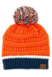 C.C Team Color Ribbed Beanie with Pom Winter Hat