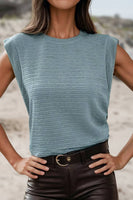 Textured Solid Sheath Sleeveless Casual Top | S-XL