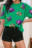 LDC Mardi Gras Sequin Patched Graphic Tee