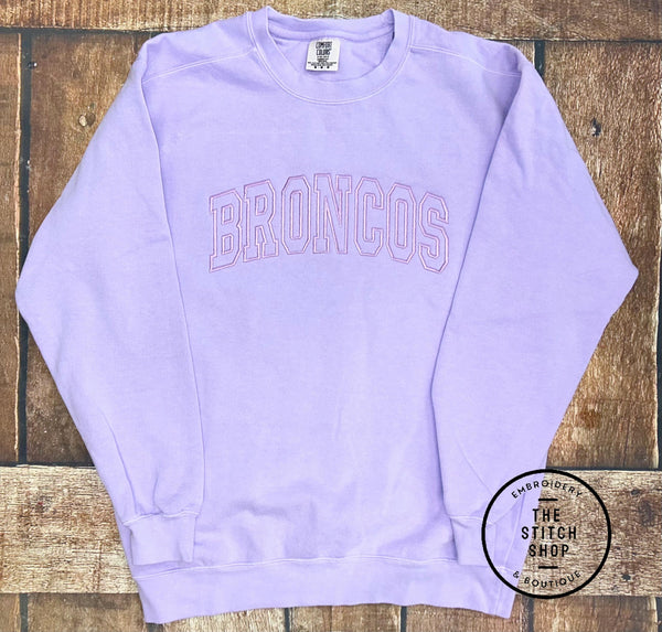 Broncos Embroidered Comfort Colors Sweatshirt