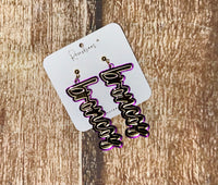 Rouxbees Acrylic Broncos Earrings