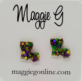 Mardi Gras Louisiana State Small Studs