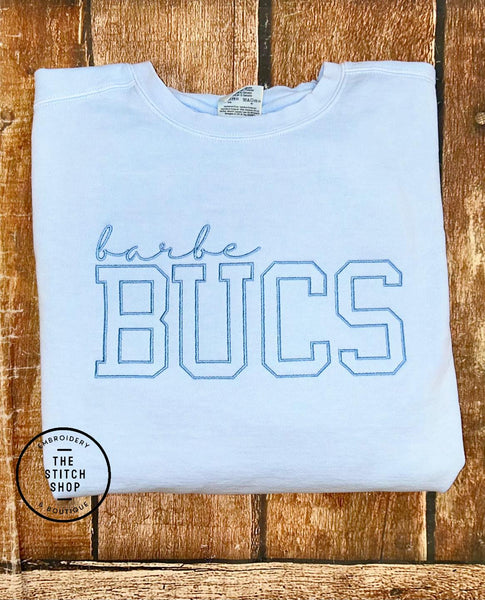 Barbe Bucs Embroidered Comfort Colors Sweatshirt