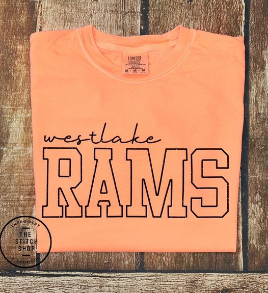 Westlake Rams Neon Orange Comfort Colors Tess