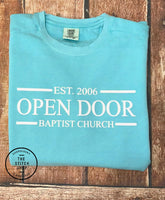 Open Door Baptist Church Long Sleeve Tshirt - Comfort Colors Brand