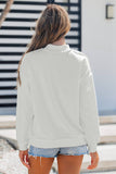 Oversize Drop Shoulder Reversible Mock Neck Sweatshirt