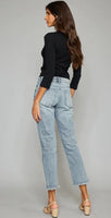 Kancan Morgana High Rise Straight Fit Fray Hem Jean