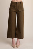 Colette Cropped Scallop Pocket Detail Wide-Leg Pants